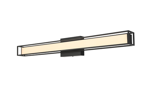 Elegant Lighting Aden 1 Light Wall Sconce L31 Inch E4.5 Inch H4.3 Inch LED 18 Watt 3CCT in Black Model: LD301W31BK