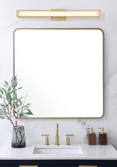 Elegant Lighting Aden 1 Light Wall Sconce L31 Inch E4.5 Inch H4.3 Inch LED 18 Watt 3CCT in Satin Gold Model: LD301W31SG