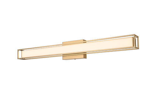 Elegant Lighting Aden 1 Light Wall Sconce L31 Inch E4.5 Inch H4.3 Inch LED 18 Watt 3CCT in Satin Gold Model: LD301W31SG
