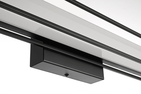 Elegant Lighting Aden 1 Light Wall Sconce L36 Inch E4.5 Inch H4.3 Inch LED 24 Watt 3CCT in Black Model: LD301W36BK