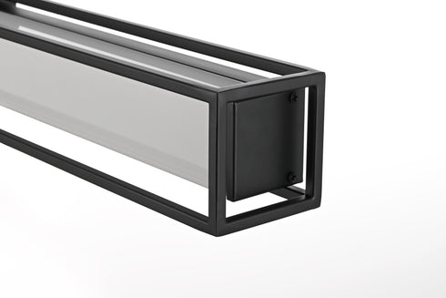 Elegant Lighting Aden 1 Light Wall Sconce L36 Inch E4.5 Inch H4.3 Inch LED 24 Watt 3CCT in Black Model: LD301W36BK