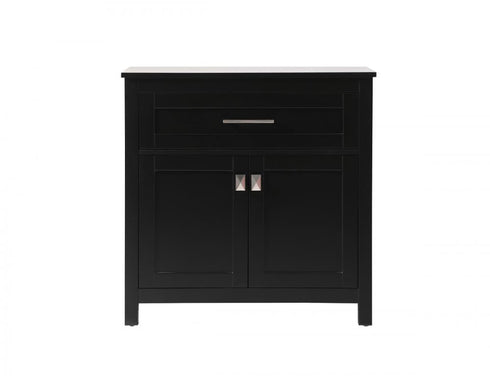 Elegant Lighting Adian 30 Inch Wide Bathroom Storage Freestanding Cabinet in Black Model: SC013030BK