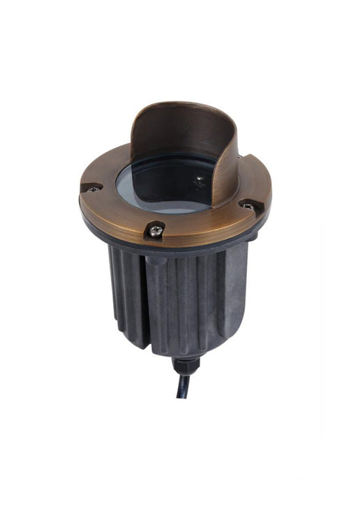 Elegant Lighting Aera Cast brass well light with integrated canopy in Antique Brass Finish Model: W123