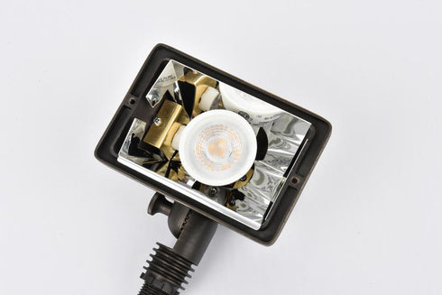 Elegant Lighting Aera Outdoor 12V Cast Brass flood light 2.75 inch Light x 5.25 inch W x 8 inch H in Dark Bronze Model: C048V1-DB