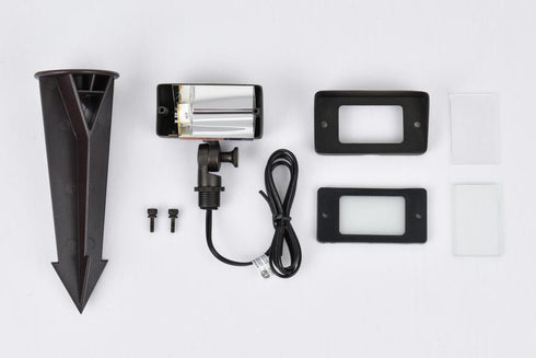 Elegant Lighting Aera Outdoor 12V Cast Brass flood light 2 inch Light x 4 inch W x 6 inch H in Dark Bronze Model: C046-DB