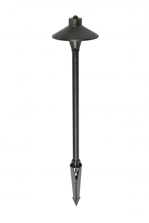 Elegant Lighting Aera Outdoor 12V Cast Brass path light 7 inch Wide x 24 inch High in Dark Bronze Model: P801-DB