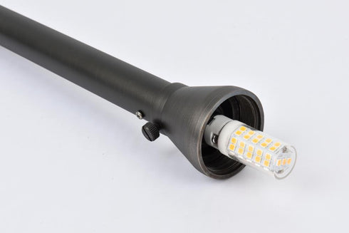 Elegant Lighting Aera Outdoor 12V Cast Brass path light 9 inch Wide x 24 inch High in Dark Bronze Model: P800-DB