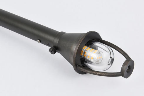 Elegant Lighting Aera Outdoor 12V Cast Brass path light 9 inch Wide x 24 inch High in Dark Bronze Model: P800-DB