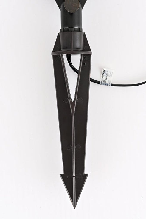 Elegant Lighting Aera Outdoor 12V Cast Brass spot light 2.25 inch Wide x 8 inch High in Dark Bronze Model: C049-DB