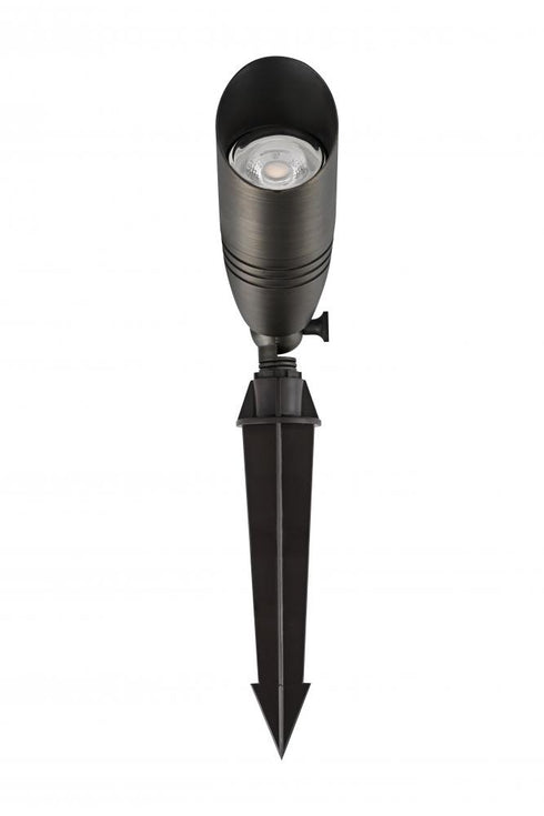 Elegant Lighting Aera Outdoor 12V Cast Brass spot light 3 inch Wide x 8.5 inch High in Dark Bronze with spring Model: C030L-DB