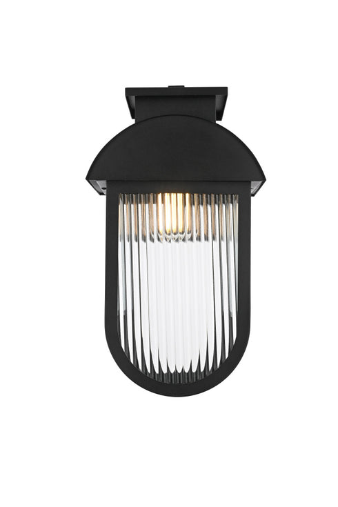 Elegant Lighting Albert 1 Light Wall sconce W10 Inch E9.5 Inch H18.5 Inch L1 in Black Model: OD338W19BK