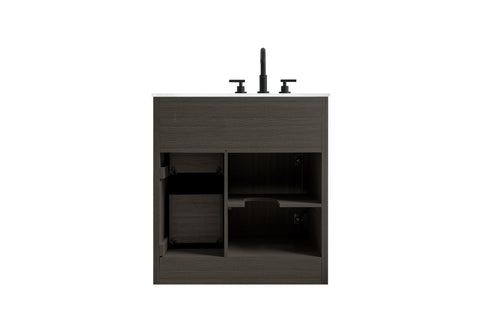 Elegant Lighting Alden Vanity Cabinet 1Dr3Dw 32 Inch W x 22 Inch D x 35 Inch H in Mocha Brown Model: VF29732MMB