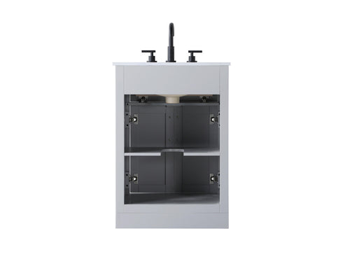 Elegant Lighting Alden Vanity Cabinet 2Dr1Dw 24 Inch W x 22 Inch D x 35 Inch H in Grey Model: VF29724GR