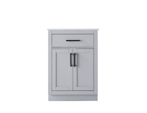 Elegant Lighting Alden Vanity Cabinet 2Dr1Dw 24 Inch W x 22 Inch D x 35 Inch H in Grey Model: VF29724GR