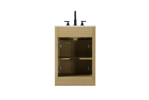Elegant Lighting Alden Vanity Cabinet 2Dr1Dw 24 Inch W x 22 Inch D x 35 Inch H in Honey Brown Model: VF29724MHB