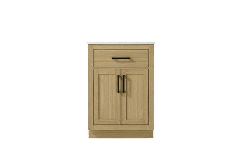 Elegant Lighting Alden Vanity Cabinet 2Dr1Dw 24 Inch W x 22 Inch D x 35 Inch H in Honey Brown Model: VF29724MHB