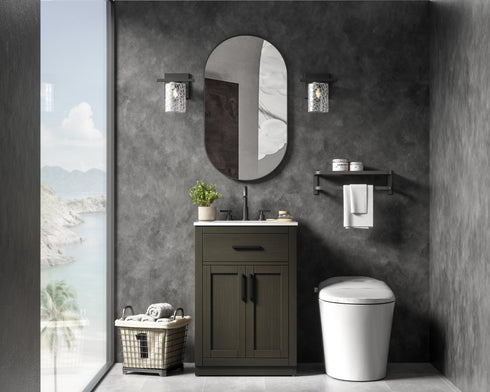 Elegant Lighting Alden Vanity Cabinet 2Dr1Dw 24 Inch W x 22 Inch D x 35 Inch H in Mocha Brown Model: VF29724MMB