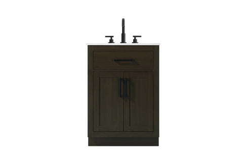 Elegant Lighting Alden Vanity Cabinet 2Dr1Dw 24 Inch W x 22 Inch D x 35 Inch H in Mocha Brown Model: VF29724MMB