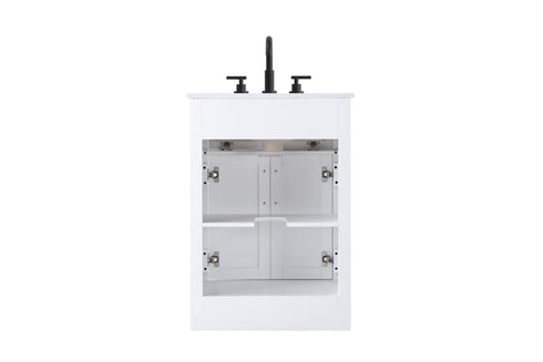 Elegant Lighting Alden Vanity Cabinet 2Dr1Dw 24 Inch W x 22 Inch D x 35 Inch H in White Model: VF29724WH
