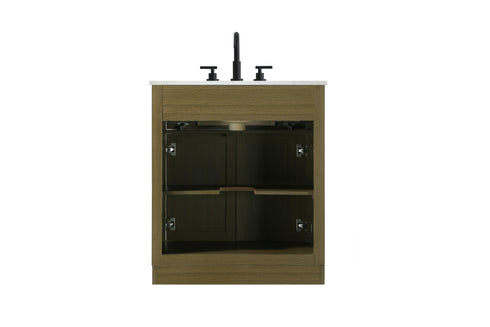 Elegant Lighting Alden Vanity Cabinet 2Dr1Dw 30 Inch W x 22 Inch D x 35 Inch H in Chestnut Brown Model: VF29730MCB