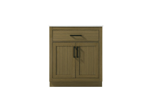 Elegant Lighting Alden Vanity Cabinet 2Dr1Dw 30 Inch W x 22 Inch D x 35 Inch H in Chestnut Brown Model: VF29730MCB