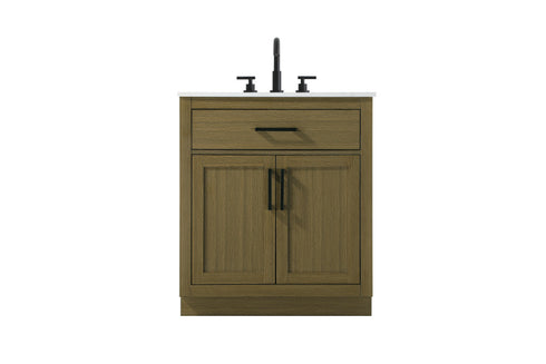 Elegant Lighting Alden Vanity Cabinet 2Dr1Dw 30 Inch W x 22 Inch D x 35 Inch H in Chestnut Brown Model: VF29730MCB