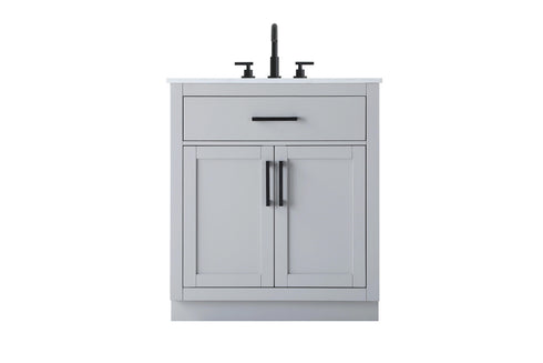 Elegant Lighting Alden Vanity Cabinet 2Dr1Dw 30 Inch W x 22 Inch D x 35 Inch H in Grey Model: VF29730GR