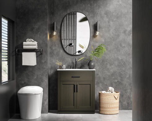 Elegant Lighting Alden Vanity Cabinet 2Dr1Dw 30 Inch W x 22 Inch D x 35 Inch H in Mocha Brown Model: VF29730MMB