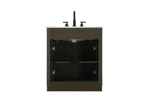 Elegant Lighting Alden Vanity Cabinet 2Dr1Dw 30 Inch W x 22 Inch D x 35 Inch H in Mocha Brown Model: VF29730MMB
