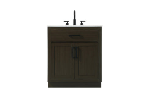 Elegant Lighting Alden Vanity Cabinet 2Dr1Dw 30 Inch W x 22 Inch D x 35 Inch H in Mocha Brown Model: VF29730MMB