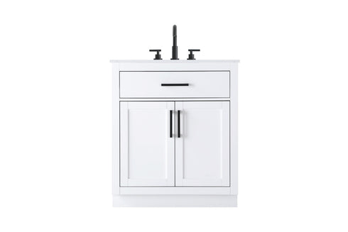 Elegant Lighting Alden Vanity Cabinet 2Dr1Dw 30 Inch W x 22 Inch D x 35 Inch H in White Model: VF29730WH