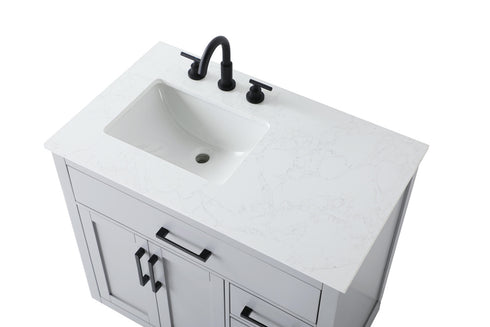 Elegant Lighting Alden Vanity Cabinet 2Dr3Dw 36 Inch W x 22 Inch D x 35 Inch H in Grey Model: VF29736GR