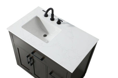 Elegant Lighting Alden Vanity Cabinet 2Dr3Dw 36 Inch W x 22 Inch D x 35 Inch H in Mocha Brown Model: VF29736MMB