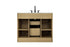 Elegant Lighting Alden Vanity Cabinet 2Dr5Dw 42 Inch W x 22 Inch D x 35 Inch H in Honey Brown Model: VF29742MHB