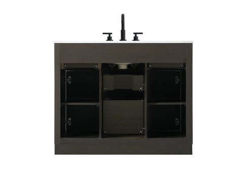 Elegant Lighting Alden Vanity Cabinet 2Dr5Dw 42 Inch W x 22 Inch D x 35 Inch H in Mocha Brown Model: VF29742MMB