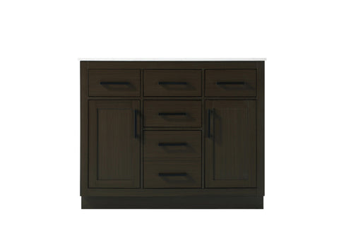 Elegant Lighting Alden Vanity Cabinet 2Dr5Dw 42 Inch W x 22 Inch D x 35 Inch H in Mocha Brown Model: VF29742MMB