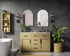Elegant Lighting Alden Vanity Cabinet 2Dr5Dw 54 Inch W x 22 Inch D x 35 Inch H in Honey Brown Model: VF29754DMHB