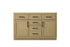 Elegant Lighting Alden Vanity Cabinet 2Dr5Dw 54 Inch W x 22 Inch D x 35 Inch H in Honey Brown Model: VF29754DMHB
