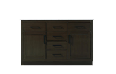 Elegant Lighting Alden Vanity Cabinet 2Dr5Dw 54 Inch W x 22 Inch D x 35 Inch H in Mocha Brown Model: VF29754DMMB
