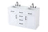 Elegant Lighting Alden Vanity Cabinet 2Dr5Dw 54 Inch W x 22 Inch D x 35 Inch H in White Model: VF29754DWH