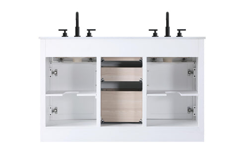 Elegant Lighting Alden Vanity Cabinet 2Dr5Dw 54 Inch W x 22 Inch D x 35 Inch H in White Model: VF29754DWH