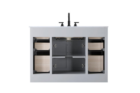 Elegant Lighting Alden Vanity Cabinet 2Dr7Dw 48 Inch W x 22 Inch D x 35 Inch H in Grey Model: VF29748GR