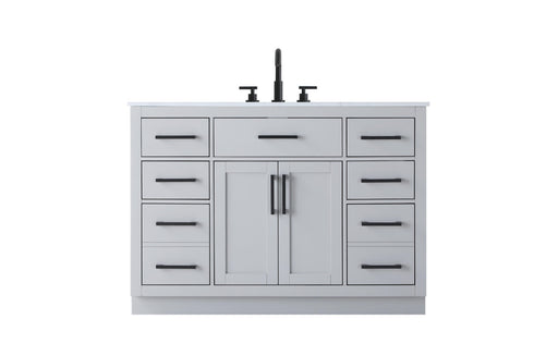 Elegant Lighting Alden Vanity Cabinet 2Dr7Dw 48 Inch W x 22 Inch D x 35 Inch H in Grey Model: VF29748GR