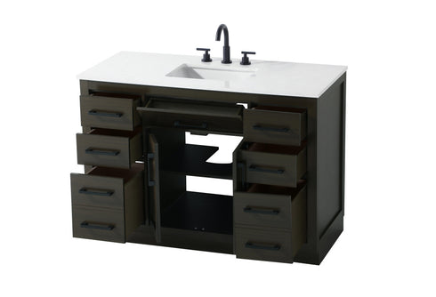 Elegant Lighting Alden Vanity Cabinet 2Dr7Dw 48 Inch W x 22 Inch D x 35 Inch H in Mocha Brown Model: VF29748MMB