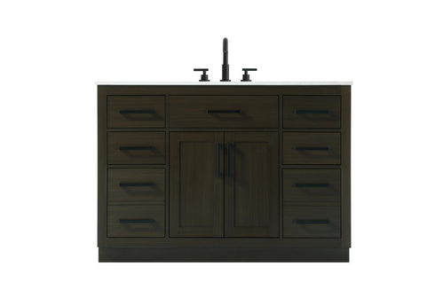 Elegant Lighting Alden Vanity Cabinet 2Dr7Dw 48 Inch W x 22 Inch D x 35 Inch H in Mocha Brown Model: VF29748MMB