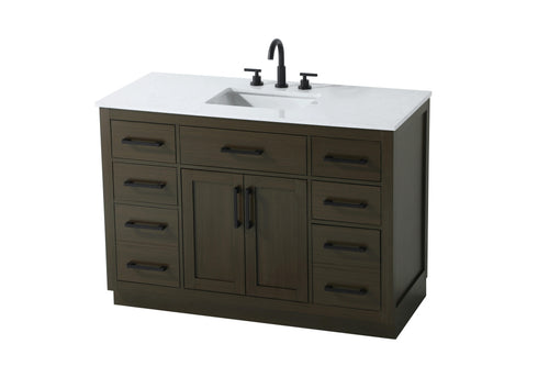 Elegant Lighting Alden Vanity Cabinet 2Dr7Dw 48 Inch W x 22 Inch D x 35 Inch H in Mocha Brown Model: VF29748MMB