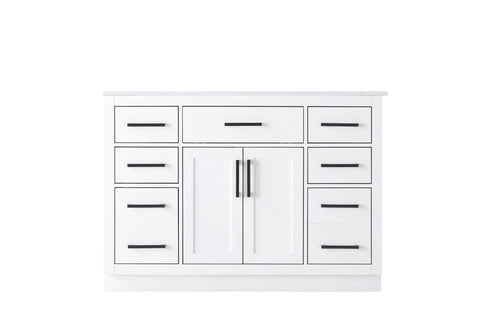 Elegant Lighting Alden Vanity Cabinet 2Dr7Dw 48 Inch W x 22 Inch D x 35 Inch H in White Model: VF29748WH