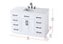 Elegant Lighting Alden Vanity Cabinet 2Dr7Dw 48 Inch W x 22 Inch D x 35 Inch H in White Model: VF29748WH