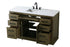 Elegant Lighting Alden Vanity Cabinet 2Dr7Dw 54 Inch W x 22 Inch D x 35 Inch H in Chestnut Brown Model: VF29754MCB