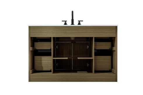 Elegant Lighting Alden Vanity Cabinet 2Dr7Dw 54 Inch W x 22 Inch D x 35 Inch H in Chestnut Brown Model: VF29754MCB